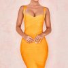 Glamorous Sleeveless Bodycon Bandage Mini Dress - Yellow