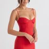 Glamorous Solid Sweetheart Summer Chiffon Mini Sundress - Red