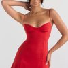 Glamorous Solid Sweetheart Summer Chiffon Mini Sundress - Red