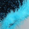 Glamorus Feather Trim Strapless Velvet Sequin Party Mini Dress - Blue