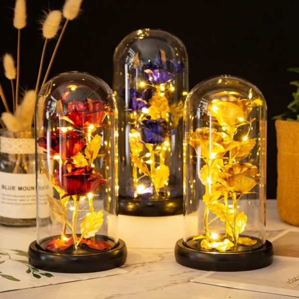 Glass Dome LED Rose – Romantic Gift for Women