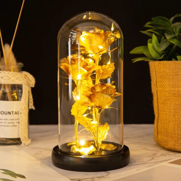Glass Dome LED Rose – Romantic Gift for Women