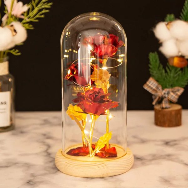 Glass Dome LED Rose – Romantic Gift for Women