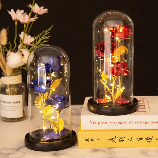 Glass Dome LED Rose – Romantic Gift for Women