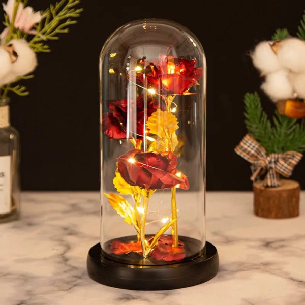 Glass Dome LED Rose – Romantic Gift for Women