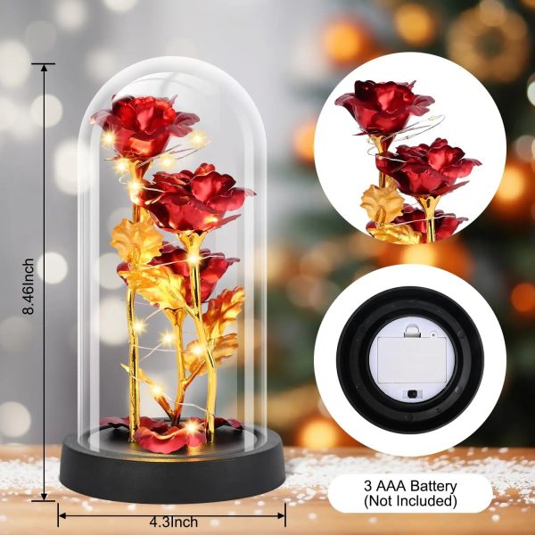 Glass Dome LED Rose – Romantic Gift for Women