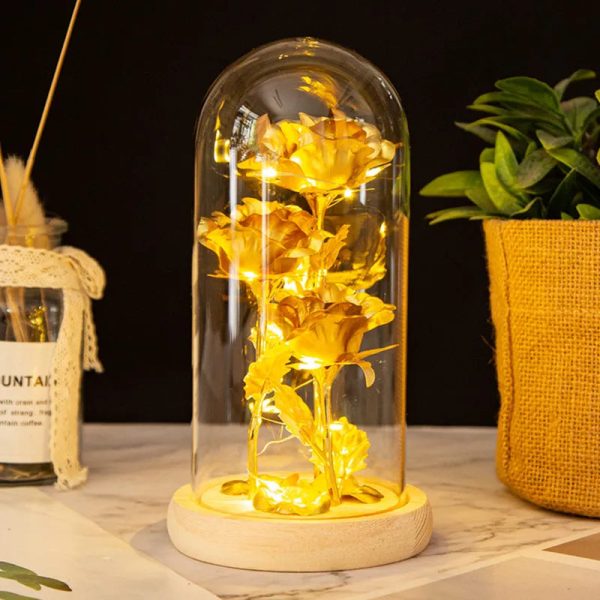 Glass Dome LED Rose – Romantic Gift for Women