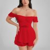 GLENDALE Satin Ruffle Strapless Mini Dress