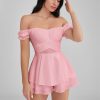 GLENDALE Satin Ruffle Strapless Mini Dress