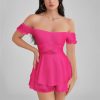 GLENDALE Satin Ruffle Strapless Mini Dress