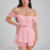 GLENDALE Satin Ruffle Strapless Mini Dress