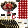 Glitter Artificial Red Rose Bouquet Eternal Silk Roses for Valentine’s Day and Birthday Gifts