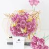 Glitter Artificial Red Rose Bouquet Eternal Silk Roses for Valentine’s Day and Birthday Gifts