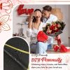 Glitter Artificial Red Rose Bouquet Eternal Silk Roses for Valentine’s Day and Birthday Gifts