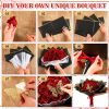 Glitter Artificial Red Rose Bouquet Eternal Silk Roses for Valentine’s Day and Birthday Gifts