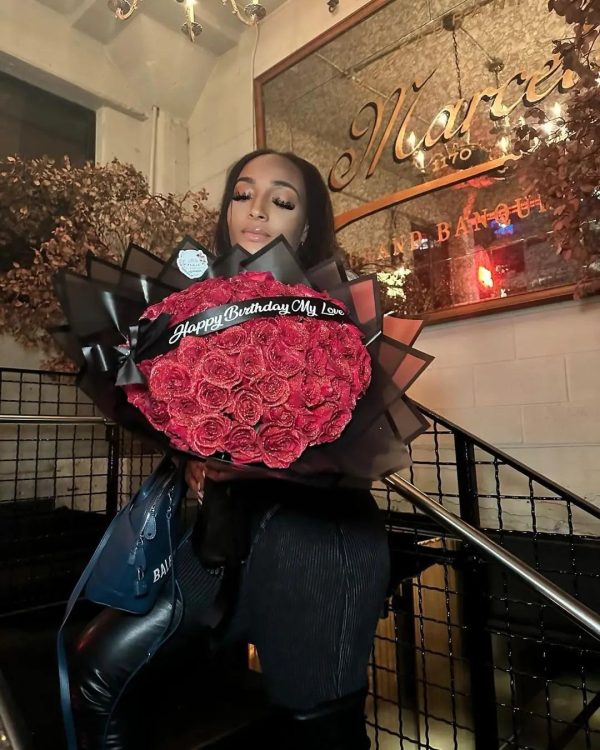 Glitter Artificial Red Rose Bouquet Eternal Silk Roses for Valentine’s Day and Birthday Gifts