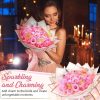 Glitter Artificial Red Rose Bouquet Eternal Silk Roses for Valentine’s Day and Birthday Gifts
