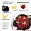 Glitter Artificial Rose Bouquet 24PCS for Wedding Decor
