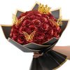 Glitter Artificial Rose Bouquet 24PCS for Wedding Decor