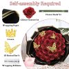 Glitter Artificial Rose Bouquet 24PCS for Wedding Decor