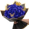 Glitter Artificial Rose Bouquet 24PCS for Wedding Decor