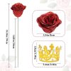 Glitter Artificial Rose Bouquet 24PCS for Wedding Decor