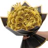 Glitter Artificial Rose Bouquet 24PCS for Wedding Decor