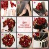 Glitter Artificial Rose Bouquet for Gifts and Decoration