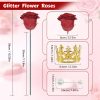 Glitter Artificial Rose Bouquet for Gifts and Decoration
