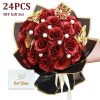 Glitter Artificial Rose Bouquet for Gifts and Decoration