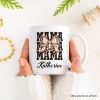 Glitter Leopard Mama Personalized Mug, Coquette Bow Glam Gift with Custom Name