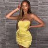 Glitter Strapless Corset Mini Dresses
