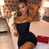 Glitter Strapless Corset Mini Dresses