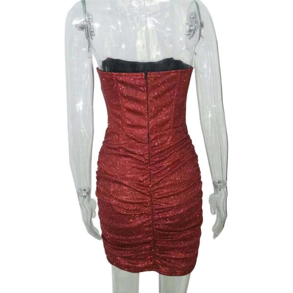 Glitter Strapless Corset Mini Dresses