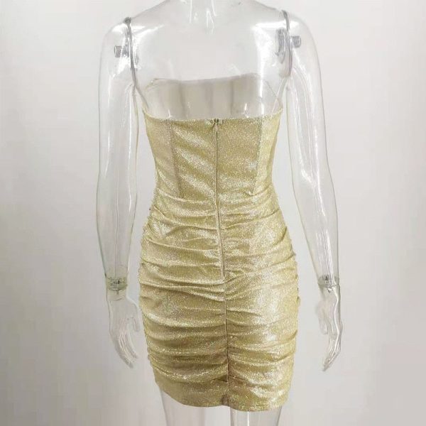 Glitter Strapless Corset Mini Dresses