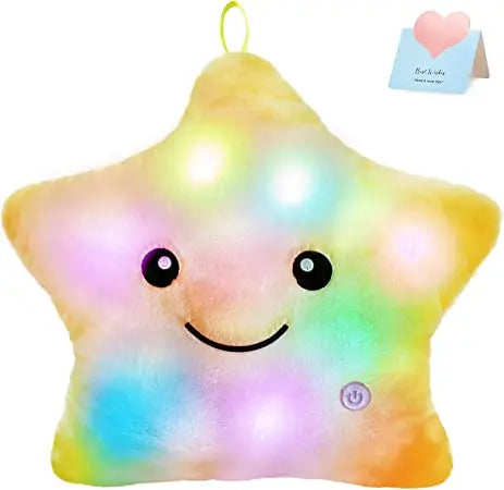 Glowing Colorful Stars Pillow