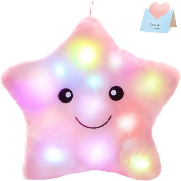 Glowing Colorful Stars Pillow