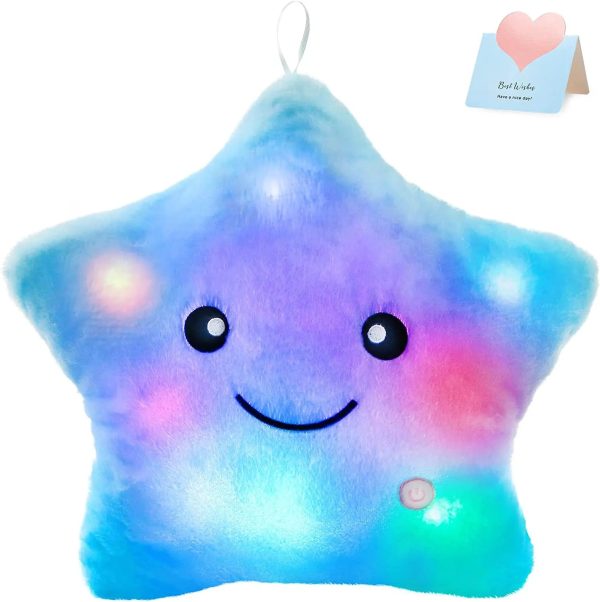 Glowing Colorful Stars Pillow