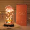 Glowing Galaxy Eternal Double Rose with LED Lights Romantic Gift for Valentine’s Day and Wedding