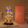 Glowing Galaxy Eternal Double Rose with LED Lights Romantic Gift for Valentine’s Day and Wedding
