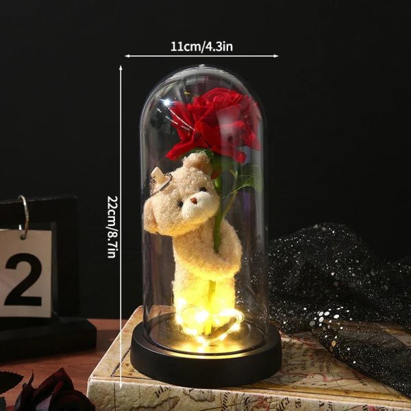 Glowing Galaxy Eternal Double Rose with LED Lights Romantic Gift for Valentine’s Day and Wedding