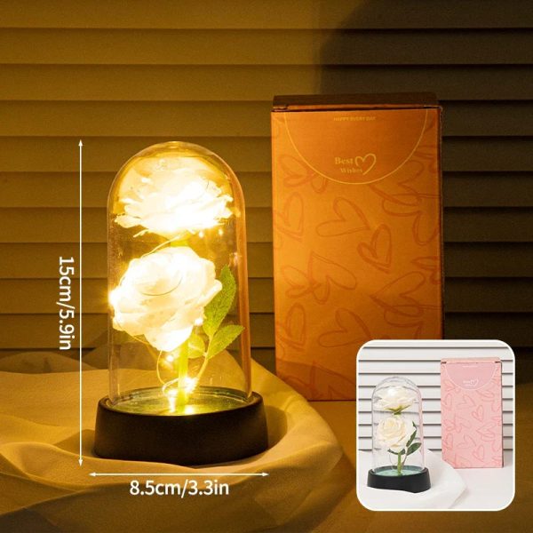 Glowing Galaxy Eternal Double Rose with LED Lights Romantic Gift for Valentine’s Day and Wedding