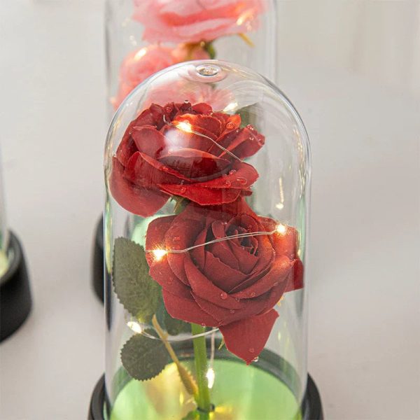 Glowing Galaxy Eternal Double Rose with LED Lights Romantic Gift for Valentine’s Day and Wedding