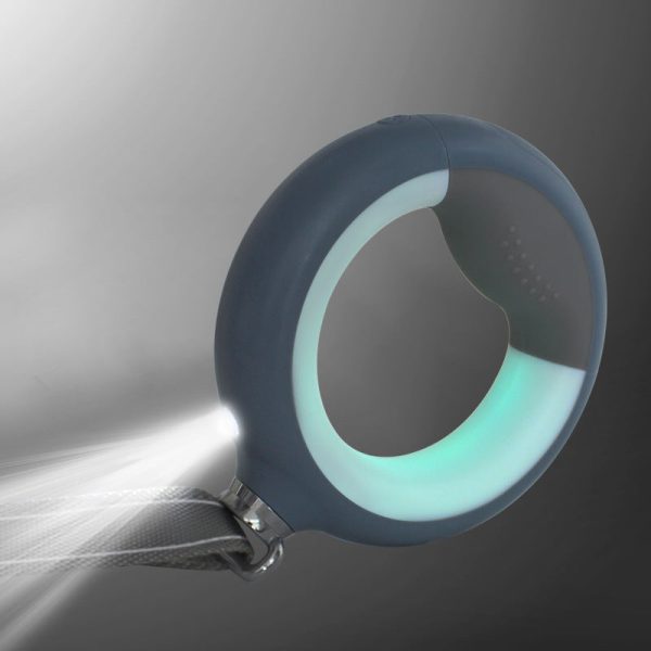 Glowing Ring Retractable Dog Leash And Flashlight