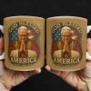 God Blessed America, Mug Featuring Pope And US Flag - Personalized Custom Coffee Mug - FTH090_MG