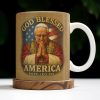 God Blessed America, Mug Featuring Pope And US Flag - Personalized Custom Coffee Mug - FTH090_MG