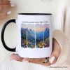 God Is Good All the Time Mountain Christian Personalized Mug, Wildflower Brushstroke Bible Verse Faith Gift with Custom Name