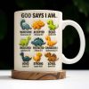 God Says I Am Handsome, Accepted, Bold, Dinosaurs and Bible Verses - Personalized Custom Coffee Mug - KID078_MG