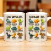 God Says I Am Handsome, Accepted, Bold, Dinosaurs and Bible Verses - Personalized Custom Coffee Mug - KID078_MG