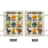 God Says I Am Handsome, Accepted, Bold, Dinosaurs and Bible Verses - Personalized Custom Coffee Mug - KID078_MG